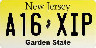 NJ license plate A16XIP