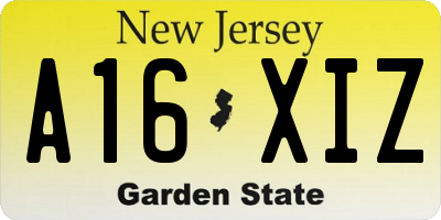 NJ license plate A16XIZ