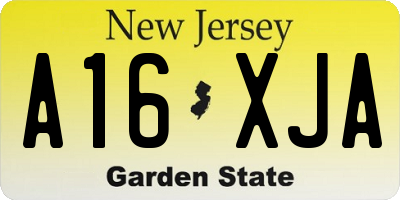 NJ license plate A16XJA