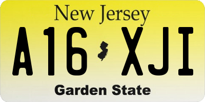 NJ license plate A16XJI