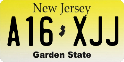 NJ license plate A16XJJ