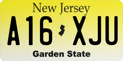 NJ license plate A16XJU