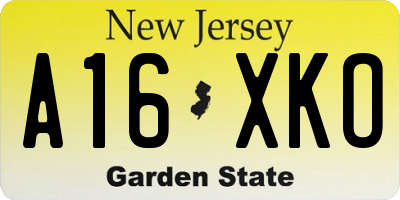 NJ license plate A16XKO