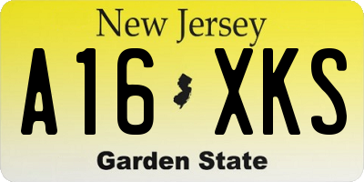 NJ license plate A16XKS
