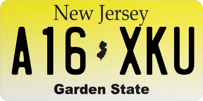 NJ license plate A16XKU