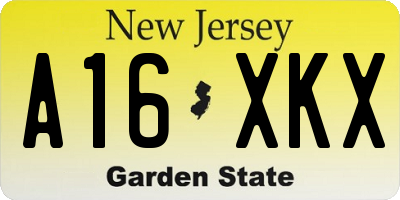 NJ license plate A16XKX