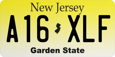 NJ license plate A16XLF
