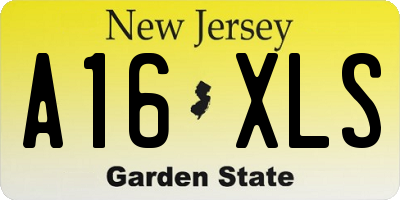 NJ license plate A16XLS