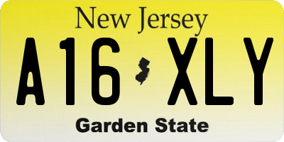 NJ license plate A16XLY