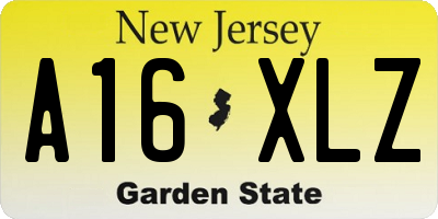 NJ license plate A16XLZ