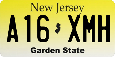 NJ license plate A16XMH