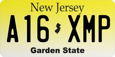 NJ license plate A16XMP