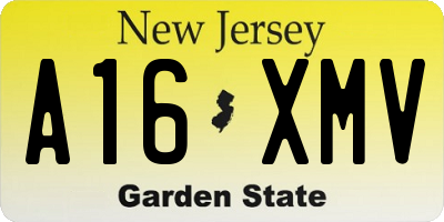 NJ license plate A16XMV