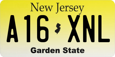 NJ license plate A16XNL