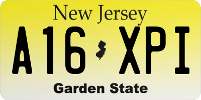 NJ license plate A16XPI