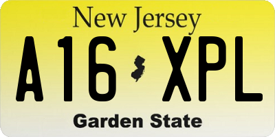 NJ license plate A16XPL