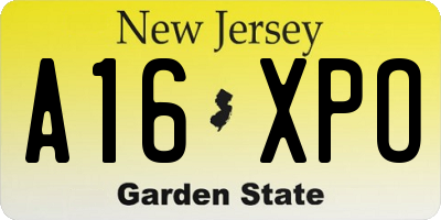 NJ license plate A16XPO