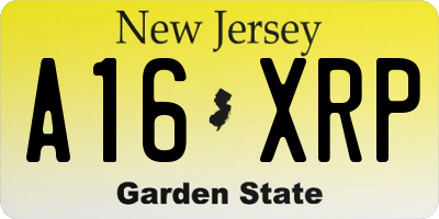NJ license plate A16XRP