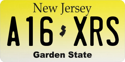 NJ license plate A16XRS