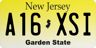 NJ license plate A16XSI