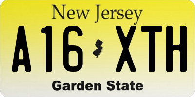 NJ license plate A16XTH