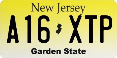 NJ license plate A16XTP