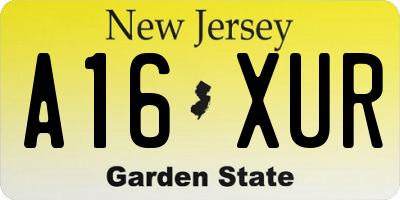 NJ license plate A16XUR