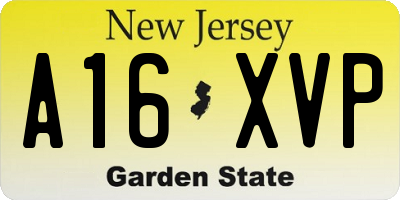 NJ license plate A16XVP