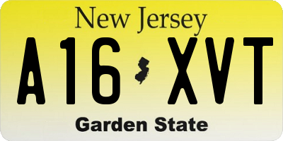 NJ license plate A16XVT