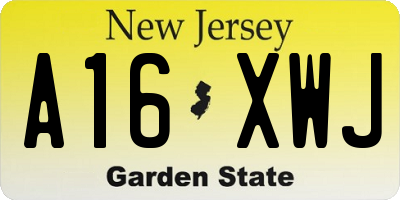 NJ license plate A16XWJ