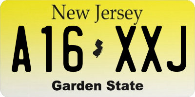 NJ license plate A16XXJ