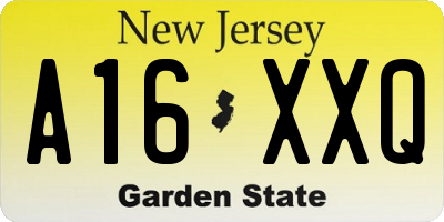 NJ license plate A16XXQ