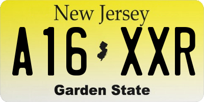NJ license plate A16XXR