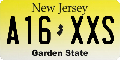 NJ license plate A16XXS
