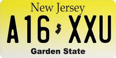 NJ license plate A16XXU