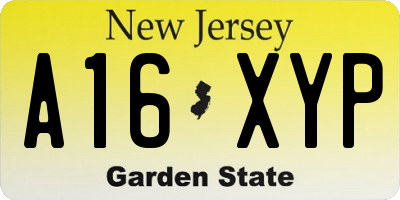 NJ license plate A16XYP