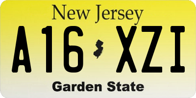 NJ license plate A16XZI