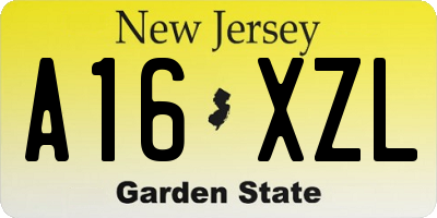 NJ license plate A16XZL