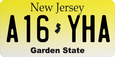 NJ license plate A16YHA