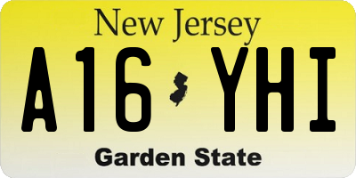 NJ license plate A16YHI