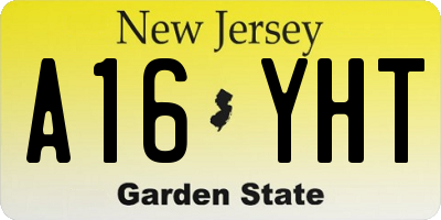NJ license plate A16YHT