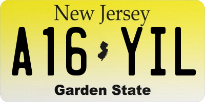 NJ license plate A16YIL