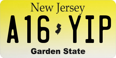NJ license plate A16YIP