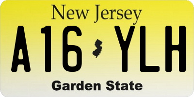 NJ license plate A16YLH