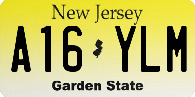 NJ license plate A16YLM
