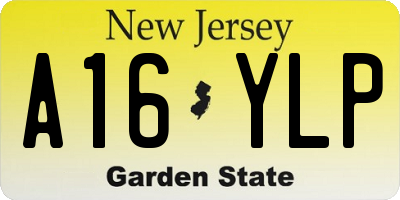 NJ license plate A16YLP