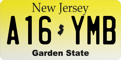 NJ license plate A16YMB