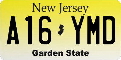NJ license plate A16YMD