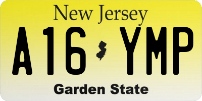 NJ license plate A16YMP
