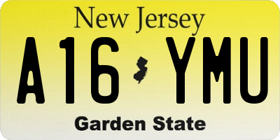 NJ license plate A16YMU